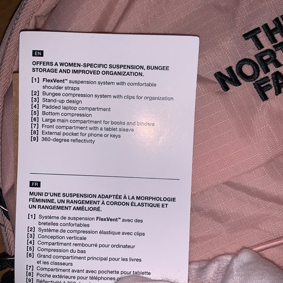 NWT The North Face Borealis Backpack, Gray/ Pink - Picture 7 of 13